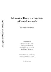 book Information theory and learning. A physical approach