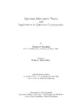 book Quantum Information Theory and Applications to Quantum Cryptography