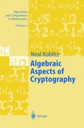 book Algebraic Aspects of Cryptography