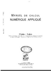 book Manuel de calcul numerique applique