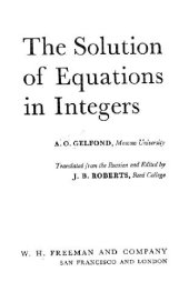 book The Solution of Equations in Integers