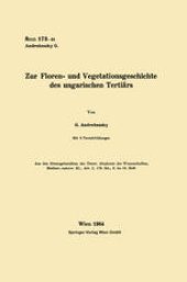 book Zur Floren- und Vegetationsgeschichte des ungarischen Tertiärs