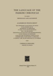 book The Language of the Parker Chronicle: Volume I: Phonology and Accidence. Academisch Proefschrift