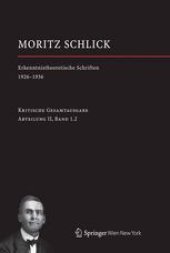 book Moritz Schlick: Erkenntnistheoretische Schriften 1926–1936