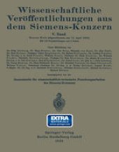 book Wissenschaftliche Veröffentlichungen aus dem Siemens-Konzern: Fünfter Band 1926–1927