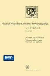 book Trümmersprachen zwischen Grammatik und Geschichte: 245. Sitzung am 16. Januar 1980 in Düsseldorf