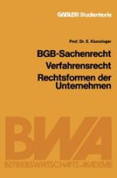 book BGB-Sachenrecht Verfahrensrecht Rechtsformen der Unternehmen