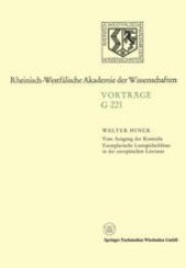 book Vom Ausgang der Komödie Exemplarische Lustspielschlüsse in der europäischen Literatur: 220. Sitzung am 16. März 1977 in Düsseldorf