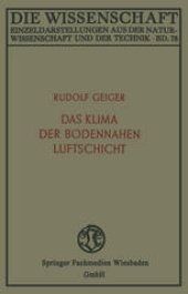 book Das Klima der bodennahen Luftschicht: ein Lehrbuch der Mikroklimatologie