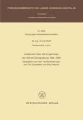 book Vorbericht über die Ergebnisse der Kölner Domgrabung 1946 – 1983: Dargestellt nach den Veröffentlichungen von Otto Doppelfeld und Willy Weyres