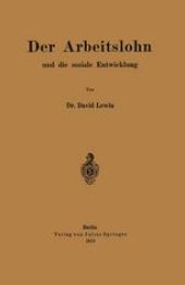 book Der Arbeitslohn und die soziale Entwicklung