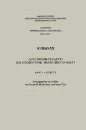 book Abrasax: Ausgewählte Papyri Religiösen und Magischen Inhalts: Gebete