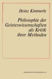 book Philosophie der Geisteswissenschaften als Kritik Ihrer Methoden