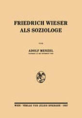 book Friedrich Wieser als Soziologe