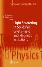 book Light Scattering in Solids VII: Crystal-Field and Magnetic Excitations