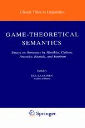 book Game-Theoretical Semantics: Essays on Semantics by Hintikka, Carlson, Peacocke, Rantala, and Saarinen