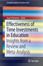 book Effectiveness of Time Investments in Education: Insights from a review and meta-analysis