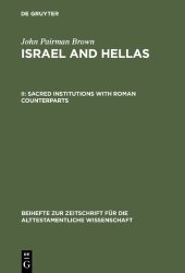 book Israel and Hellas, Volume II: Sacred Institutions with Roman Counterparts