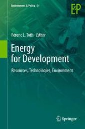 book Energy for Development: Resources, Technologies, Environment