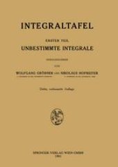 book Integraltafel: Erster Teil: Unbestimmte Integrale