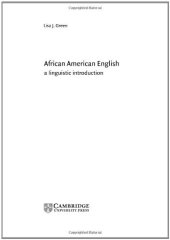 book African American English: A Linguistic Introduction