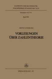 book Vorlesungen über Zahlentheorie