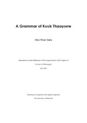 book A grammar of Kuuk Thaayorre