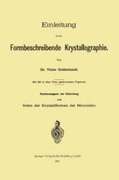 book Einleitung in die Formbeschreibende Krystallographie