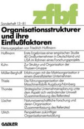 book Organisationsstrukturen und ihre Einflußfaktoren