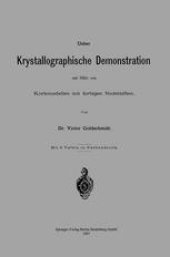 book Ueber Krystallographische Demonstration mit Hilfe von Korkmodellen mit farbigen Nadelstiften