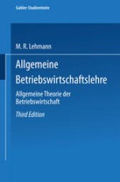 book Allgemeine Betriebswirtschaftslehre: Allgemeine Theorie der Betriebswirtschaft