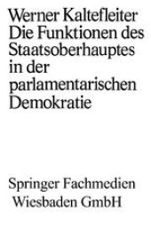 book Die Funktionen des Staatsoberhauptes in der parlamentarischen Demokratie