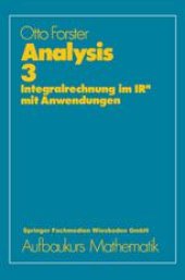 book Analysis 3: Integralrechnung im IRn mit Anwendungen