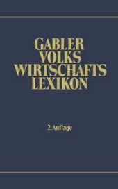 book Gabler Volkswirtschafts Lexikon