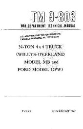 book TM 9-803. 1 4-ton 4x4 truck (Willys-Overland) model MB and Ford model GPW)