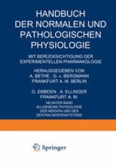 book Allgemeine Physiologie der Nerven und des Zentralnervensystems