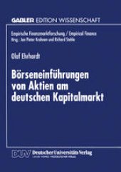 book Börseneinführungen von Aktien am deutschen Kapitalmarkt