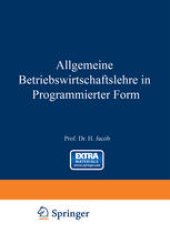 book Allgemeine Betriebswirtschaftslehre in programmierter Form