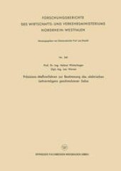 book Präzisions-Meßverfahren zur Bestimmung des elektrischen Leitvermögens geschmolzener Salze