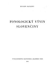 book Fonologický vývin slovenčiny