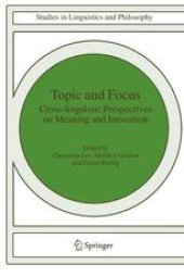 book Topic and Focus: Cross-Linguistic Perspectives on Meaning and Intonation