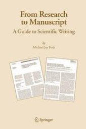 book From Research to Manuscript: A Guide to Scientific Writing