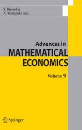 book Advances in Mathematical Economics