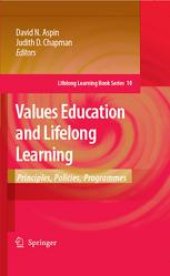 book Values Education and Lifelong Learning: Principles, Policies, Programmes