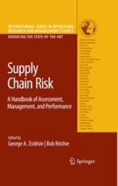 book Supply Chain Risk: A Handbook of Assessment, Management, and Performance