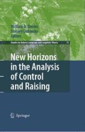 book New Horizons in the Analysis of Control and Raising