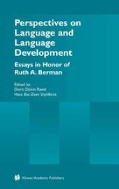 book Perspectives on Language and Language Development: Essays in Honor of Ruth A. Berman