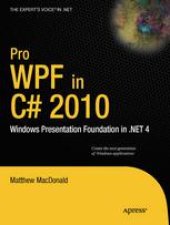 book Pro WPF in C# 2010: Windows Presentation Foundation in .NET 4.0