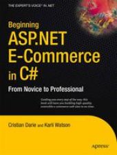 book Beginning ASP.NET E-Commerce in C#: From Novice to Professional