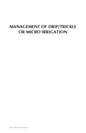 book Management of drip/trickle or micro irrigation